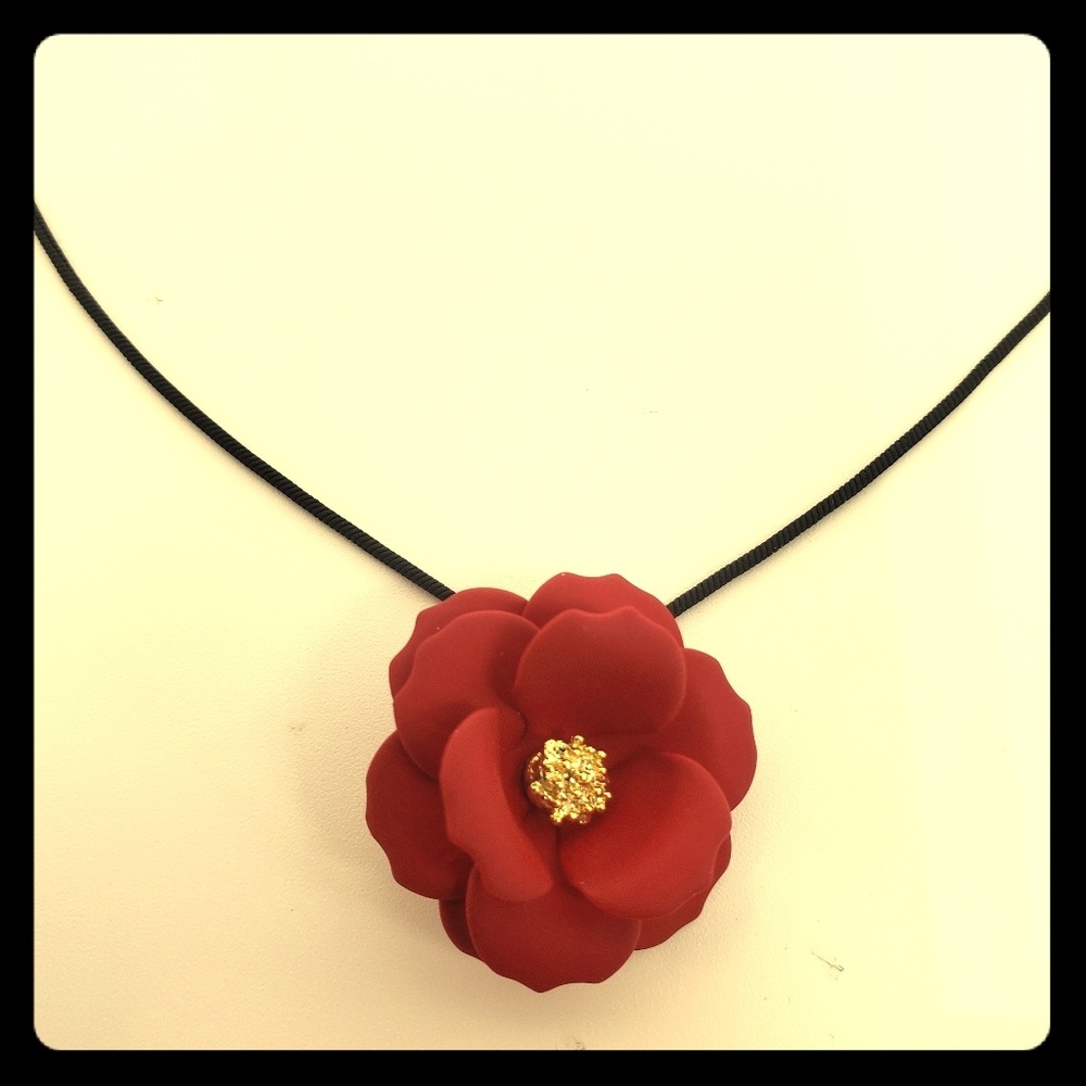 Red Rose Flower Necklace